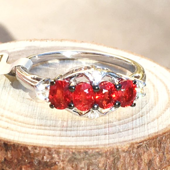 Genuine Ruby Ring 9K White Gold Size 6 Natural Gemstones - Only 1 Available! - Picture 15 of 16
